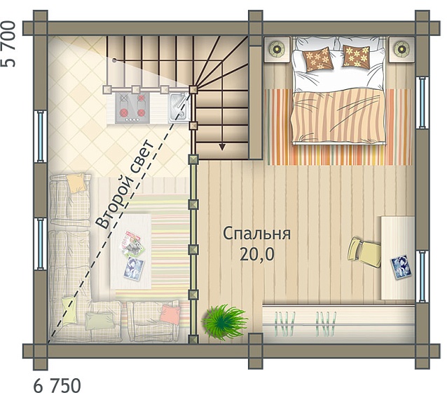 Проект брусовой бани Горки